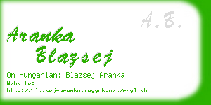 aranka blazsej business card